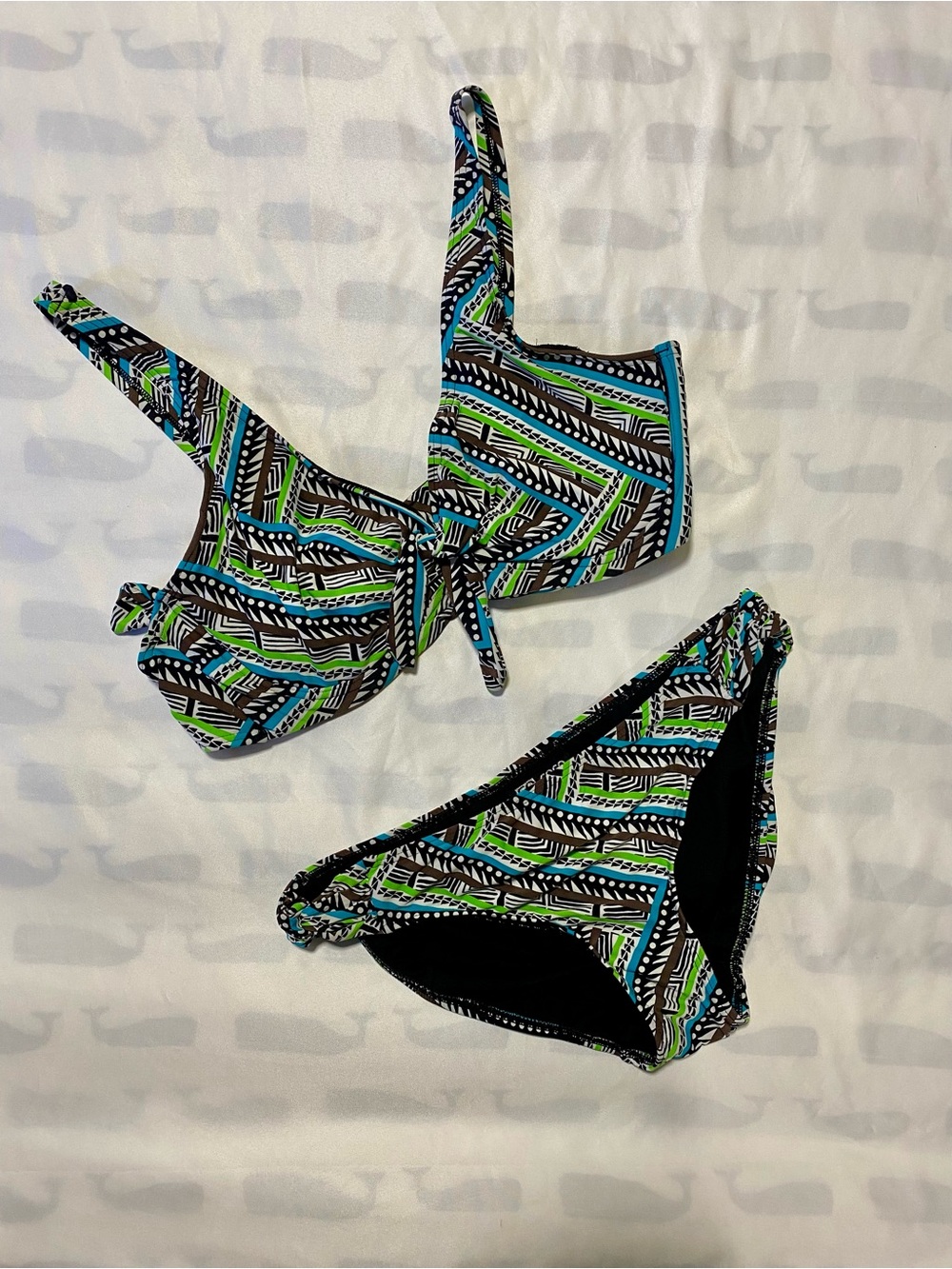 Coco Reef Black, Green & Blue Geometric Bikini Set